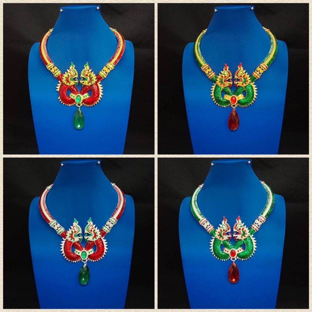 สร้อยคอพญานาค เครื่องประดับชุดไทย(สินค้ามีพร้อมส่ง)