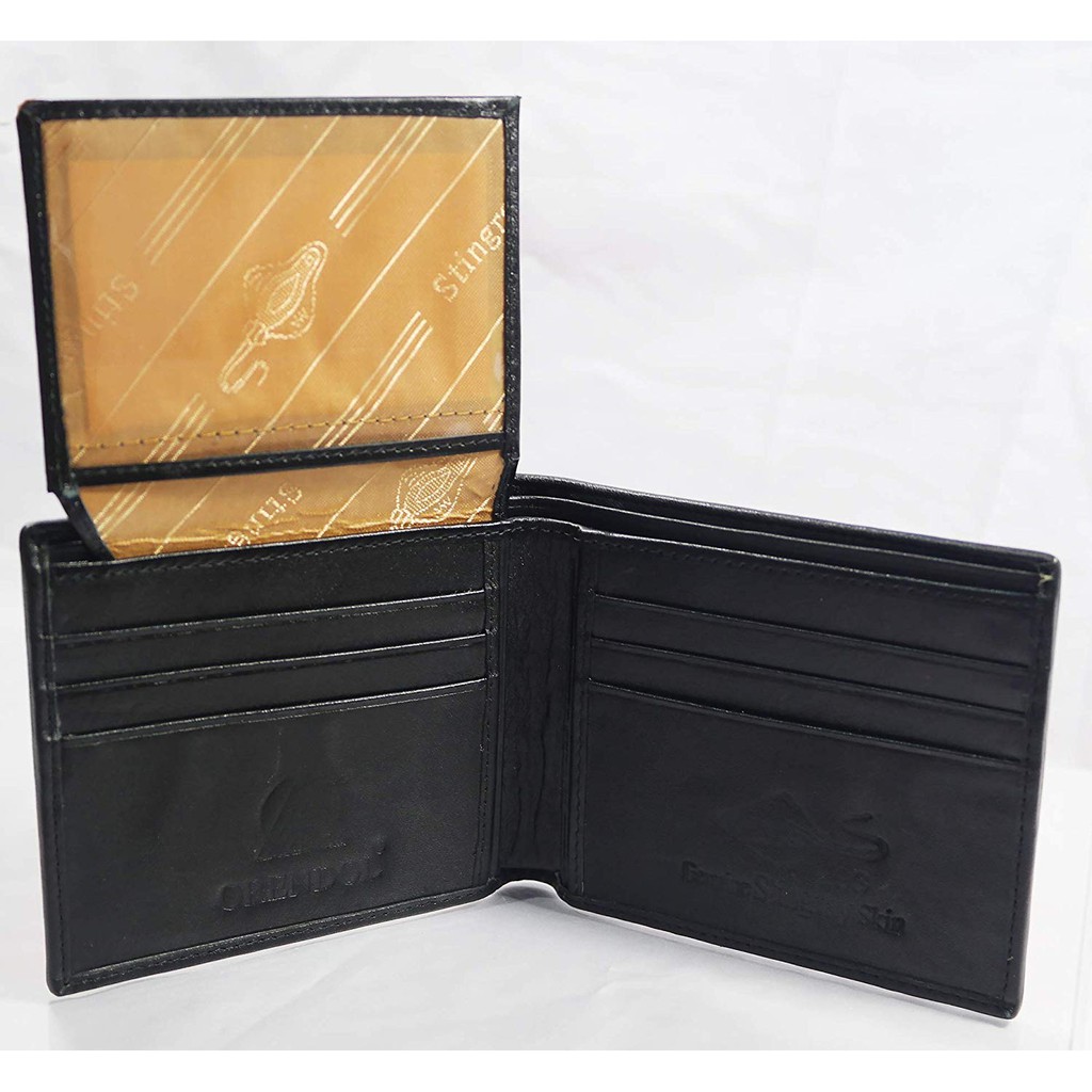 กระเป๋าสตางค์หนังปลากระเบนแท้ สองพับ Unisex Genuine Stingray Bifold wall size 4.0 x 4.5 inches