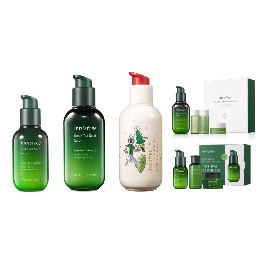 Innisfree Green Tea Seed Serum Tribiotics Special 80ml, 160ml / Biome Kit Set, Moisture Trio