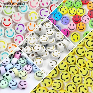 ลูกปัดหน้ายิ้ม Smiley Beads ทรงเม็ดยา 10มิล มีลายทั้ง2หน้า ลูกปัดยิ้ม ลูกปัดร้อยสร้อย เครื่องประดับ ถูกที่สุด พร้อมส่ง