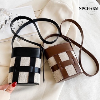 Shoulder Mini bag [#NPCSD02] กระเป๋าทรงถังไซส์มินิ กระเป๋าสะพายข้าง น่ารักๆ มาพร้อมสายสะพายปรับความยาวสายได้