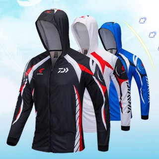 DAIWA เสื้อยืด แขนยาว มีหมวก ป้องกันรังสี UV แห้งเร็ว สำหรับตกปลา