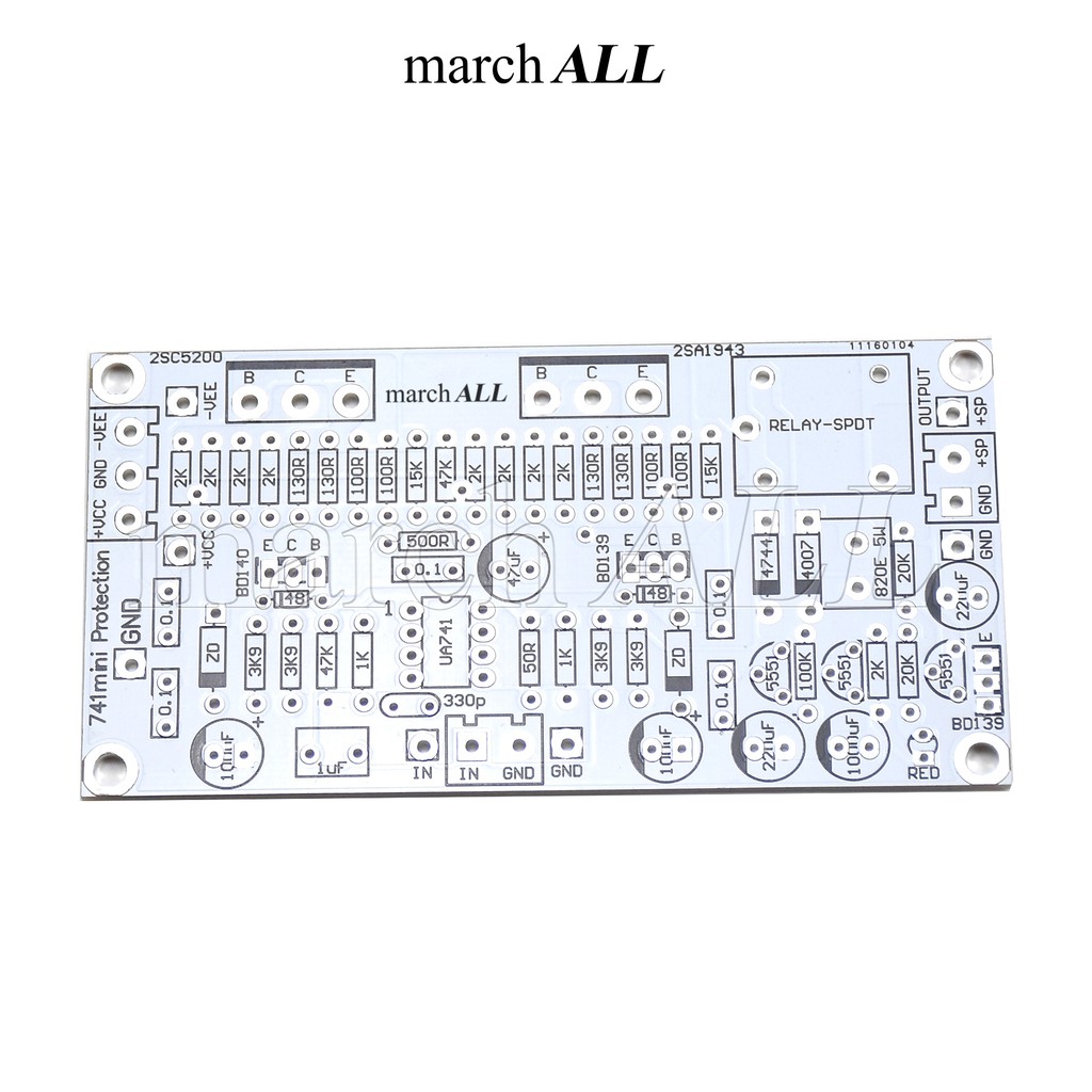 march ALL แผ่นปริ้น PCB บอร์ดไดร์ 741mini Protection แอมป์ขยายเสียง 600วัตต์ 741mP มินิ โปรเทคชั่น บ