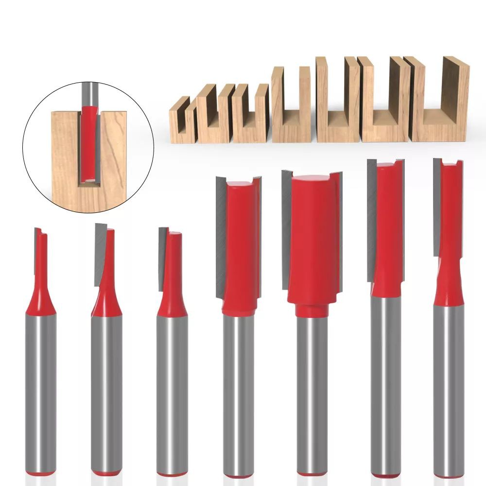 ดอกทริมเมอร์ ดอกเซาะร่อง ติดคาร์ไบด์ ก้าน 1/4"(6.35มม.) ใช้กับเครื่องทริมเมอร์ สำหรับ เซาะร่องไม้