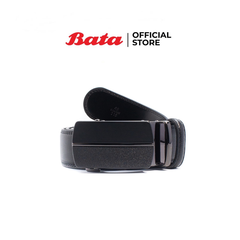 Bata บาจา เข็มขัดหนัง PU ผู้ชาย แบบธุรกิจ รุ่น Tadeo สีดำ 9946249