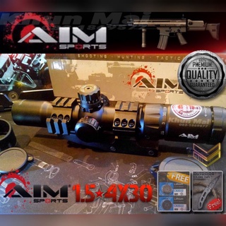 กล้องAIM sports 1.5-4X 30mm. [ทรงสั้นพร้อมขากล้อง รางtactical]