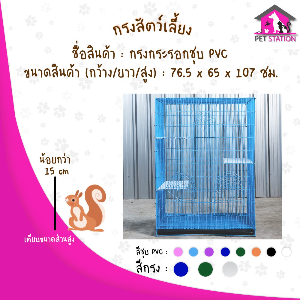 กรงสี่เหลี่ยมคอนโดสำหรับชูก้า กระรอก นก ตาข่ายถี่เพียง1ซม!