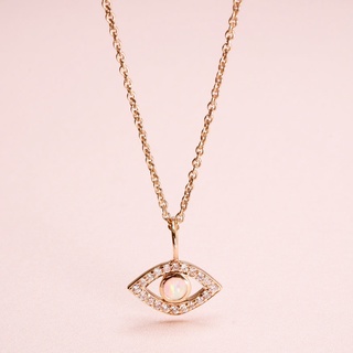 Grace Fine Jewelry จี้เพชรทองแท้ 9K Evil Eye Opal (จี้อย่างเดียว)