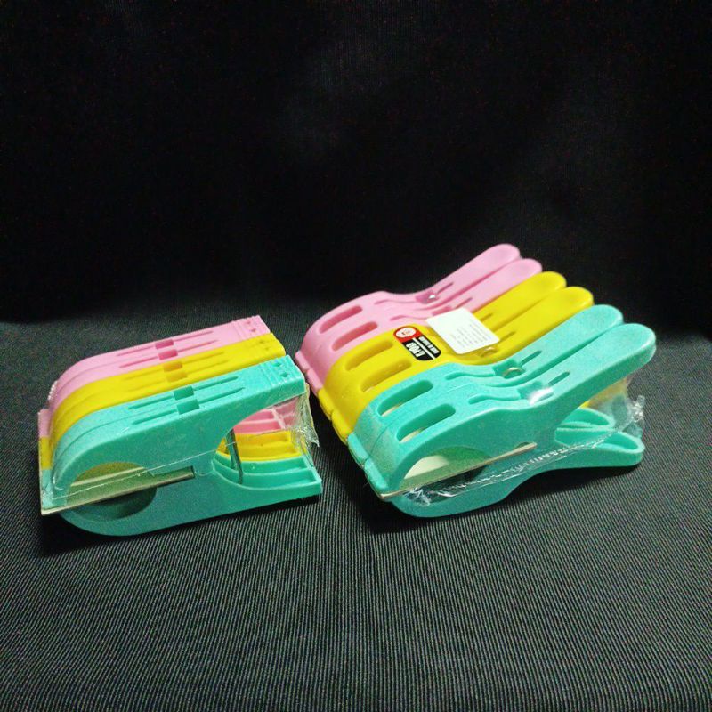 กิ๊บหนีบผ้าตัวใหญ่ พลาสติก ตัวหนีบผ้า แบบหนา สีสวย แข็งแรง
