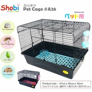 กรง Shobi (รหัสA26) สำหรับสัตว์เล็ก พร้อมแผ่นรองเท้า ขวดน้ำ ถ้วยอาหาร สำหรับกระต่าย แกสบี้ นก แพรี่ด็อก กระรอก ชินชิล่า