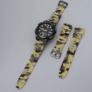 Yifilm สายนาฬิกาข้อมือ ยางซิลิโคนนิ่ม ลายพราง 18 มม. สําหรับ Casio W-218H AE1200 1000W 1300 W-800H 216H 735H
