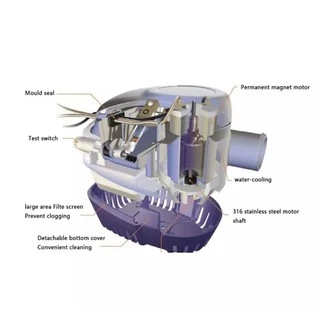 ปั้มน้ำท้องเรือ 12v/24v 1100GPH ปั๊มน้ำท้องเรือแบบ Automatic Bilge Pump Marine Grade เกรดพิเศษสำหรับใช้กับงานเรือ