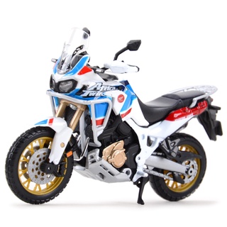 Bburago โมเดลรถจักรยานยนต์ 1:18 Honda Africa Twin Adventure Static Die Cast Vehicles ของสะสม