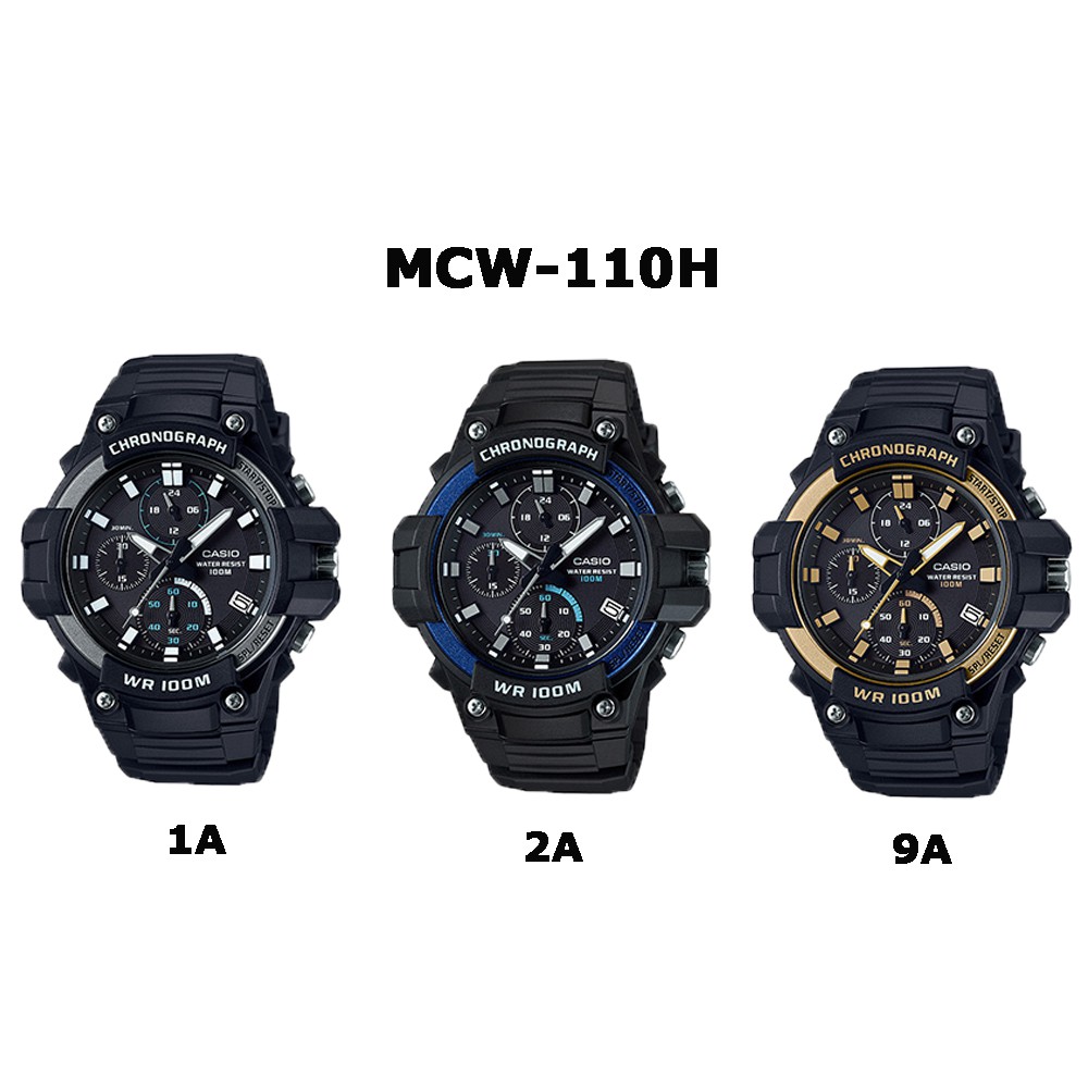 CASIO ของแท้ รุ่น MCW-100H MCW-110H MCW-200H MCW-400H นาฬิกาผู้ชายสายเรซิ่น รับประกัน 1ปี MCW110 MCW100 MCW200 MCW400H