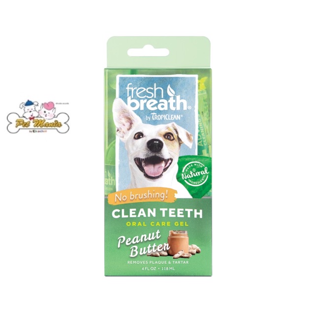 Tropiclean Fresh Breath Clean Teeth Gel พีนัทบัตเตอร์(4 oz.)