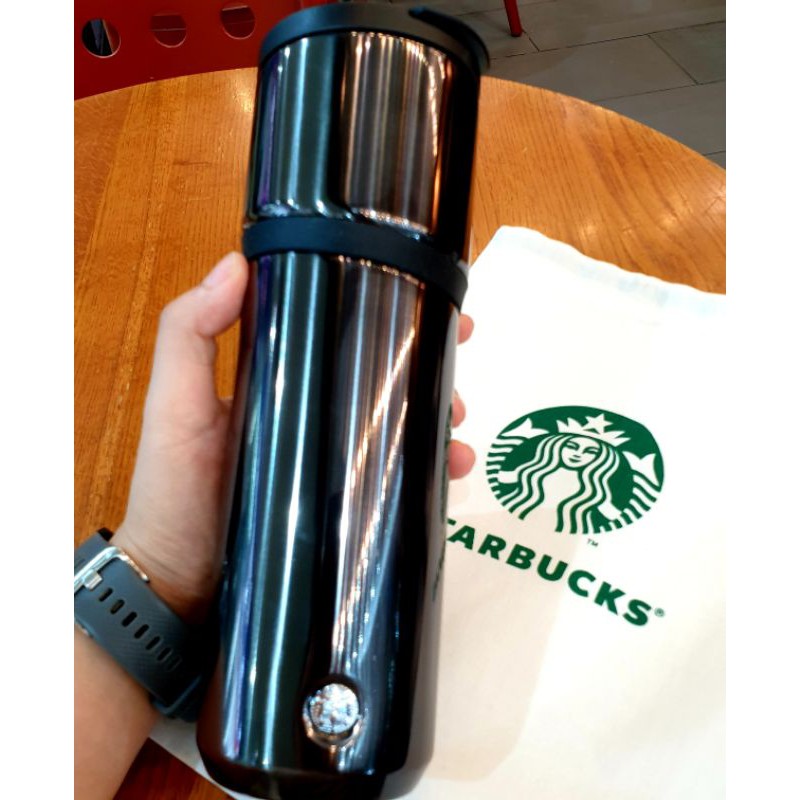 แก้ว Starbucks ST-SS Gray Stripe with Siren Badge 16OZ