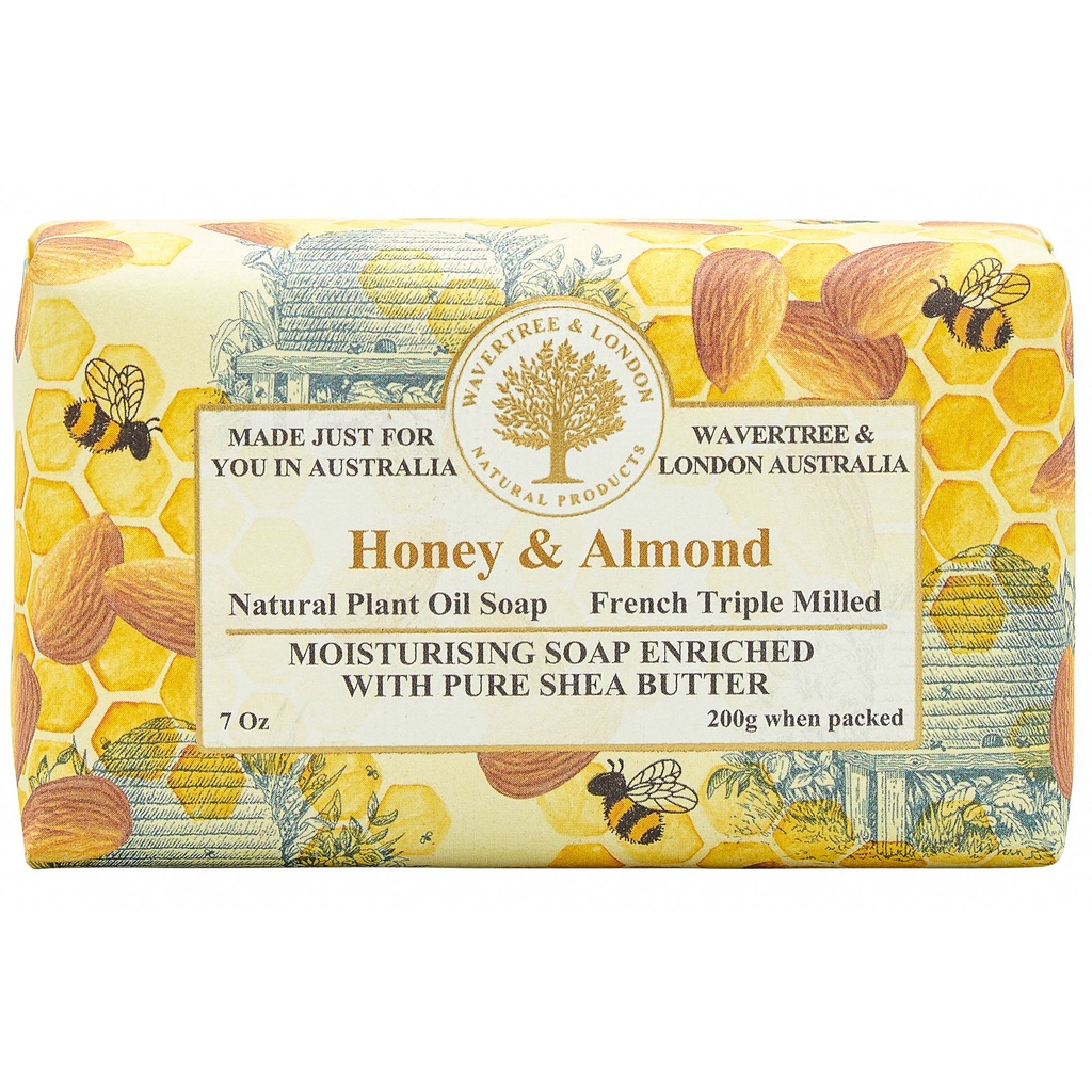 Wavertree & London Luxury Soap - Honey & Almond สบู่ออร์แกนิค (อัลมอนด์ เนย น้ำผึ้ง) (200g)