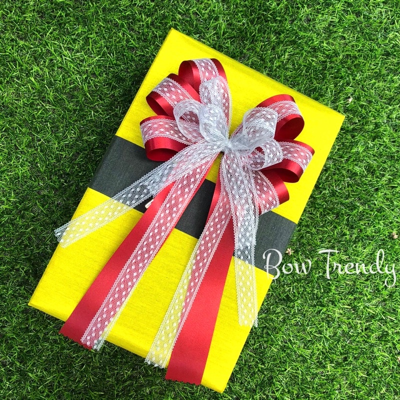โบว์ผ้าลูกไม้สีหวานโบว์ผ้าต่วนซ้อนผ้าลูกไม้3ชั้นขนาด15*25cm/โบว์ติดของขวัญพิเศษมีหลายสี/รุ่นลูกไม้ผูกL ราคา ถูกที่สุด ดีลบีเคเค แกลเลอรีภาพที่ 2