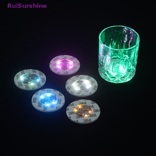 Ruisurshine ใหม่ ที่รองแก้วไวน์ LED เปลี่ยนสีได้ 3 โหมด 5 ชิ้น