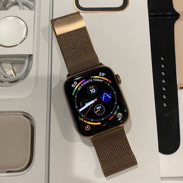 Apple watch series 4 44mm gold milanese on sale loop