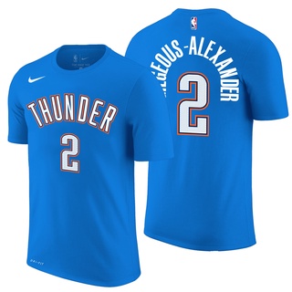 เสื้อยืด ลายบาสเก็ตบอล Nba OKC Oklahoma CIty Thunder No. ไอคอน 2 Shai Gilgeous-Alexander - Association Edition