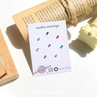 (กรอกโค้ด GG24P ลด 65.-) earika.earrings - zodiac jewel stud set เซ็ตต่างหูเพชรก้านเงินแท้ ผิวแพ้ง่ายใส่ได้