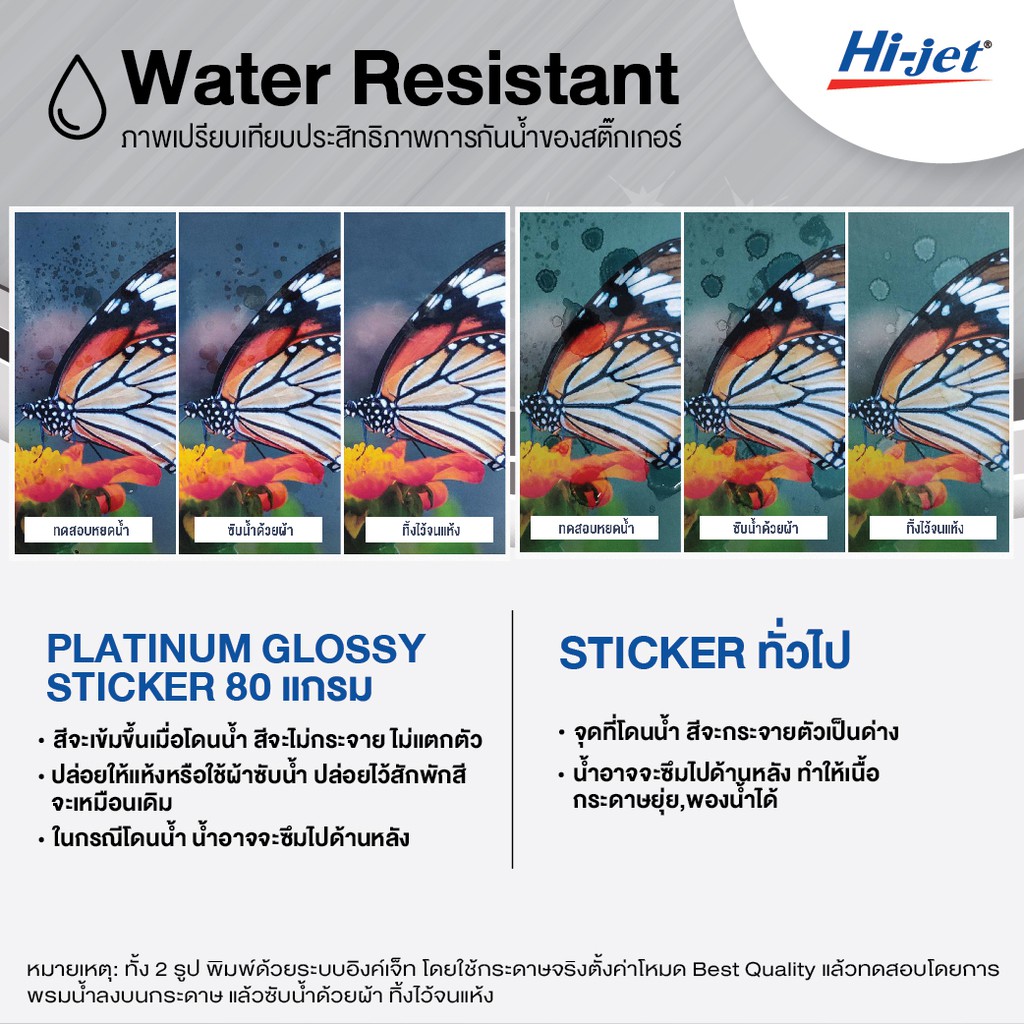 Hi-jet สติกเกอร์ผิวมัน Inkjet Platinum Glossy Sticker 80 แกรม A4 50 แผ่น