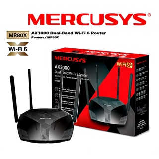 เร้าเตอร์แรงๆ ราคาถูก MERCUSYS (MR80X) AX3000 Dual-Band Wi-Fi 6 Router ประกัน 1 ปี