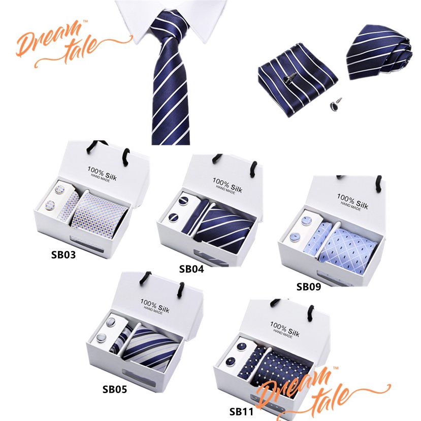 Dreamtale Men Fashion Neck Tie 4 ชิ้น Set ชุดผูกคอคุณภาพระดับพรีเมียม MFS029
