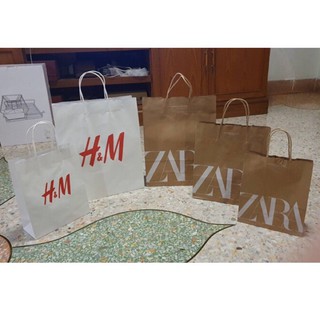 ถุงกระดาษ Brand แบรนด์ H&amp;M Zara Home แท้