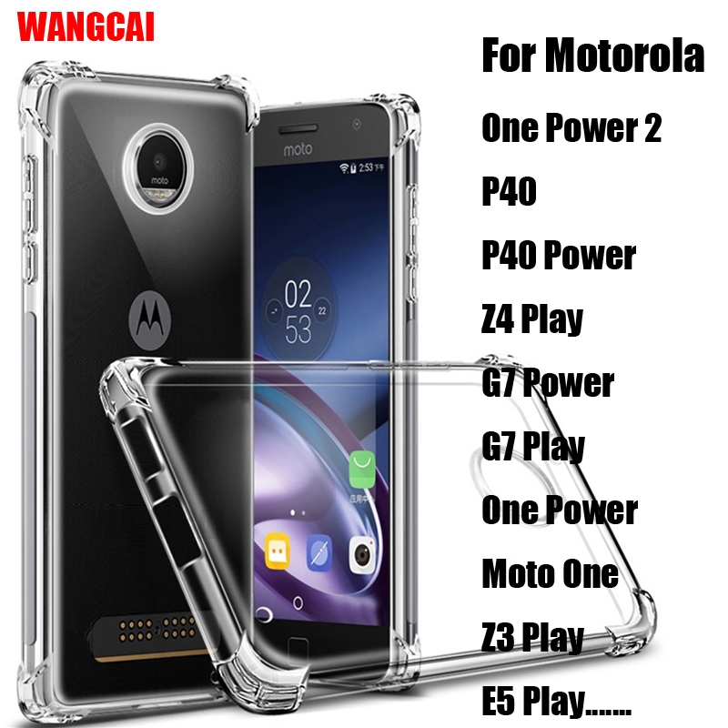 สําหรับ Motorola Moto One P40 G7 Power 2 Z4 Z3 Z2 Z Play E5 E4 G4 Plus M กรณีโปร่งใสนุ่มปกหลัง