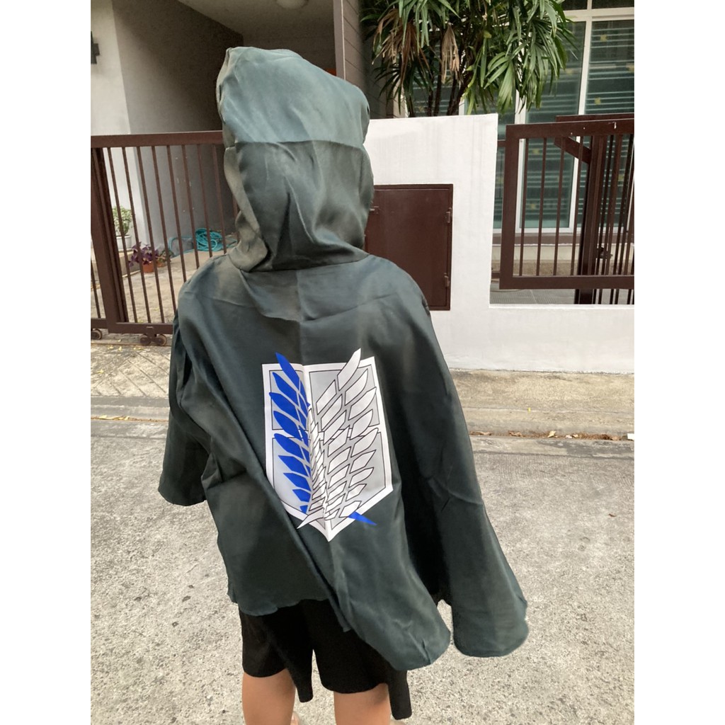 ส่งจากกทม เสื้อคลุมไททัน ผ้าคลุมหน่วยสำรวจ  Attack on Titan ชุดแต่งกายอนิเมะ  คอสเพลเด็ก
