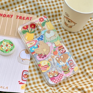 เคสสำหรับไอโฟน ลาย Sunday treat (corgi) (พื้นหลังใส) - Dual Guard เคสใส 2 ชั้น iPhone (ผลิตตามออร์เดอร์)