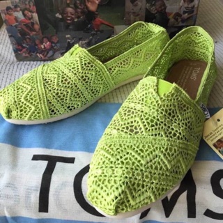 TOMS  Neon lime crochet (outlet) สีเขียว