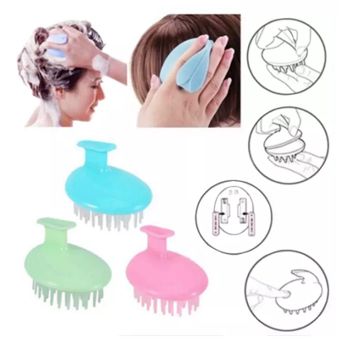 SILICONE HAIR MASSAGER BRUSH สําหรับ HEALTHY SCALP SHOWER สระผม