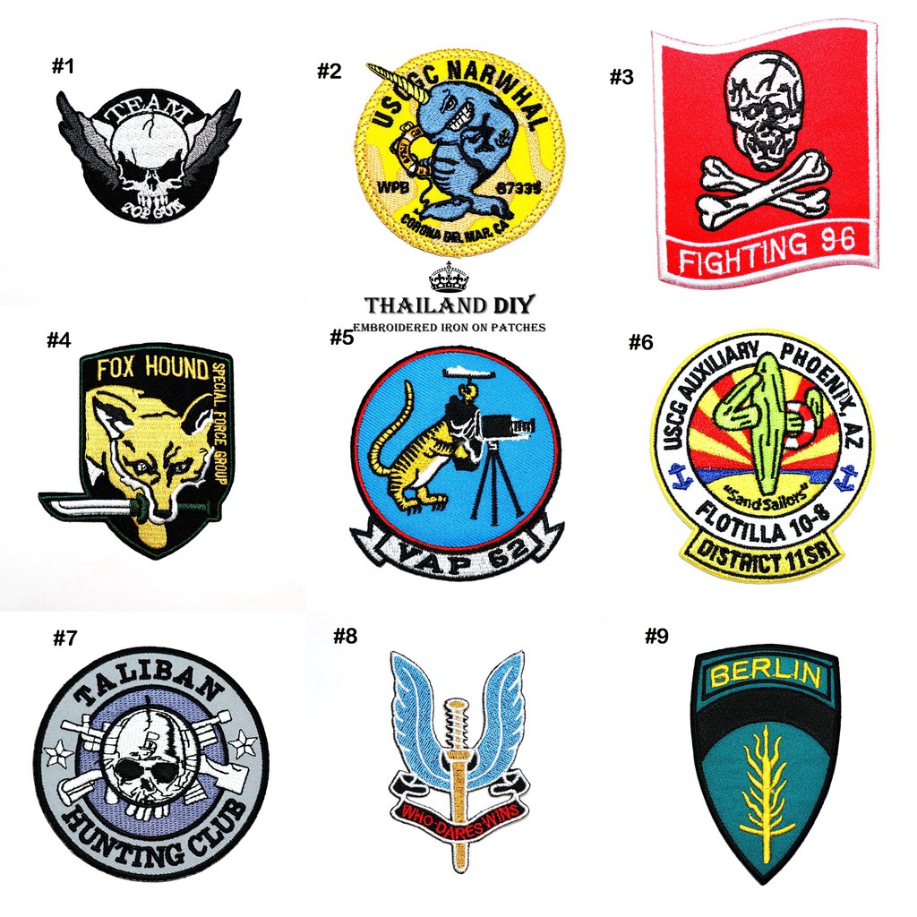 ตัวรีดติดเสื้อ ทหาร ทหารเรือ ชุดทหาร หน่วยซีล หน่วยรบพิเศษ นานาชาติ wop US NAVY SEALS Army Patch งาน