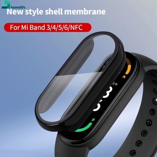 ฟิล์ม 3 มิติ + เคสพีซี แบบแข็ง สําหรับ Xiaomi Mi Band 6 5 4 3 Smart Watchband Mi4 Mi3 ป้องกันเต็มจอ สําหรับ Miband 6 5 เคสป้องกัน เคสแข็ง Pc บ้าน