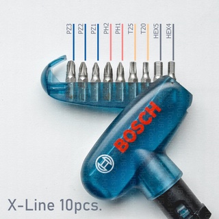 ชุดไขควงมือ 10Pcs X-Line 10ชิ้น Blue Bosch แท้ มีระบบกรอกแกรก ขันง่าย screwdriver hand tools ติดบ้านติดรถไว้อุ่นใจ