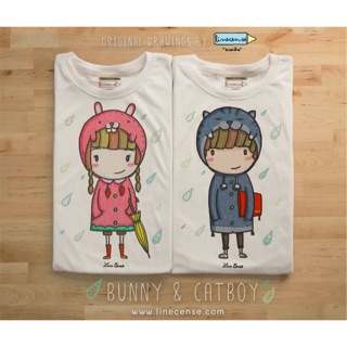 เสื้อคู่รักผ้าคอนตอนลาย Bunny &amp; Catboy 🎈