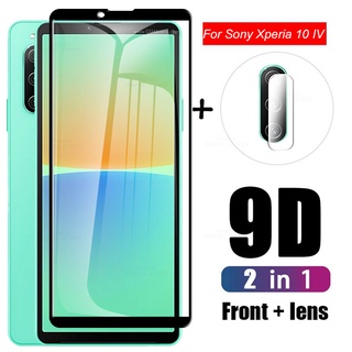 2in1 ฟิล์มกระจกนิรภัยกันรอยหน้าจอ สําหรับ Sony Xperia 10 IV Sony X peria 10 1IV 10IV Xperia1 IV