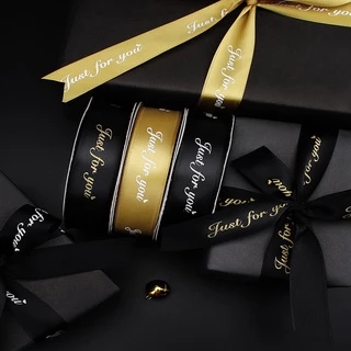 ริบบิ้น พิมพ์ลาย Just For You ขนาด 25 มม. ยาว 50 หลา สําหรับตกแต่งงานแต่งงาน ห่อของขวัญปีใหม่