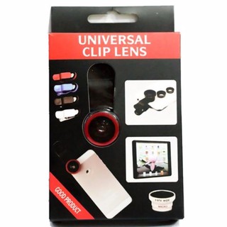 Universal Clip Lens 3 in 1 เลนส์ถ่ายภาพสำหรับ Smartphone และ Tablet (ส๊แดง)  #31