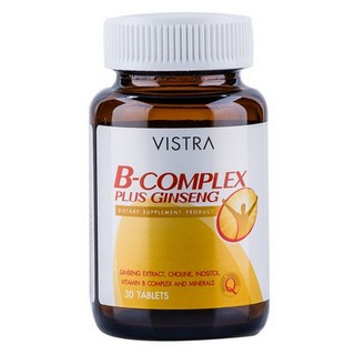 VISTRA B-COMPLEX PLUS MINERALS 30 TABLETS วิสทร้า บีคอมเพล็กซ์ วิตามินบีรวม