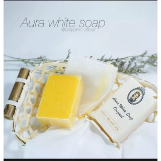 สบู่ออร่าไวท์ Aura white Soap ฟอกแล้วขาวใส