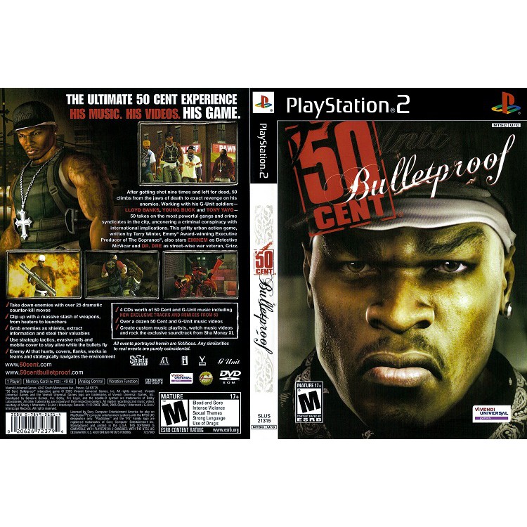 50 CENT BULLETPROOF [PS2 US : DVD9 1 Disc]