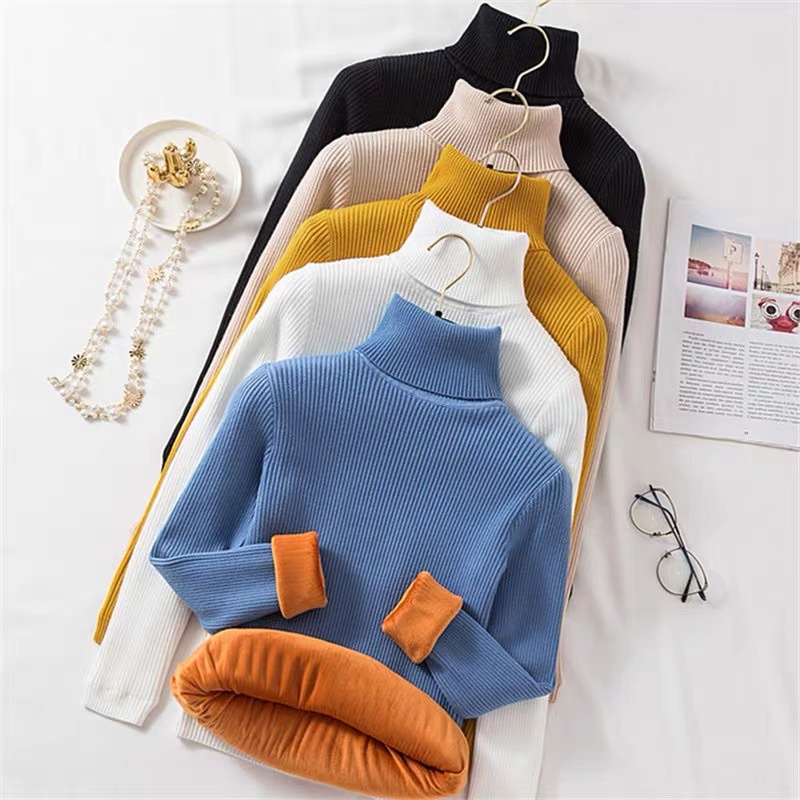 พร้อมส่ง เสื้อไหมพรมคอเต่าบุขนหนา เย็บผ้าฟลีช1ชั้นไว้ข้างใน อุ่นมาก ผ้านิ่ม ใส่สบาย ยืดได้เยอะ อกเกิน35ห้ามกดสั่ง