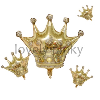 พร้อมส่ง🇹🇭ลูกโป่งฟอยมงกุฎ​ทอง​ ตกแต่งปาร์ตี้วันเกิดCROWN BALLON