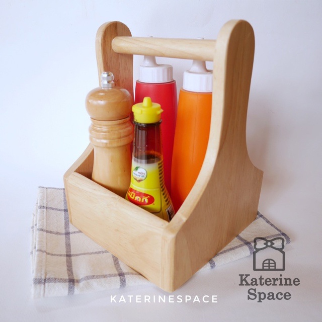 กระเช้าไม้ ขนาด 6''x6'' สูง 8'' กระเช้าซอส ตะกร้าซอส เพิ่มโลโกหรือชื่อได้