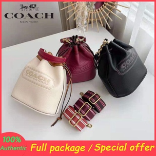 Outlet ของแท้ 🎀 COACH 3850 3851 กระเป๋าถือสตรีโลโก้สวยงาม/กระเป๋าถัง/กระเป๋าสะพายไหล่