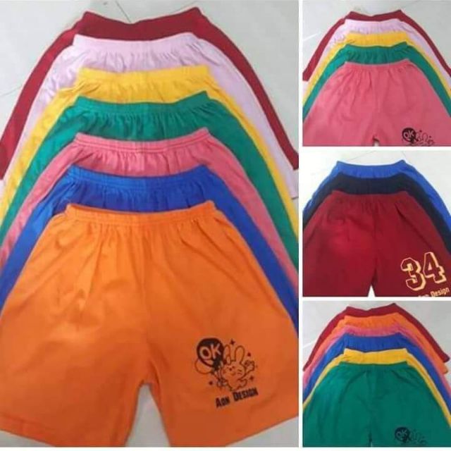 ขาสั้นเด็ก ผ้า cotton คละสี